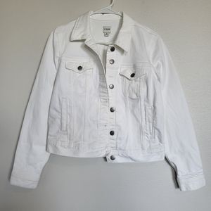 J. Crew Factory White Stretch Denim Jean Jacket